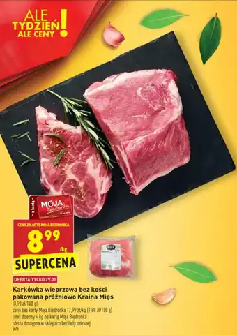 Biedronka Karkówka wieprzowa bez kości 1kg oferta