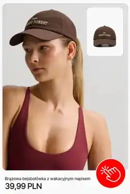 Cropp Czapka bejsbolówka Cropp brązowa z wakacyjnym napisem oferta