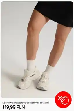 Cropp Sportowe sneakersy ze srebrnymi detalami Cropp oferta