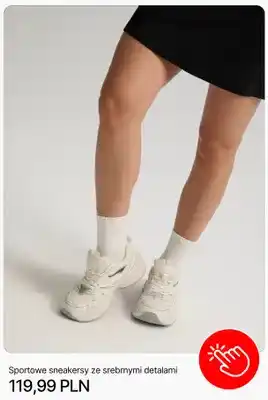 Sportowe sneakersy ze srebrnymi detalami Cropp