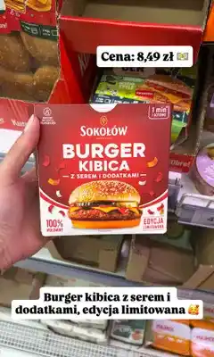 Dino Burger kibica z serem i dodatkami Sokołów oferta