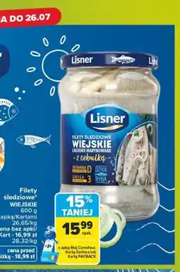 Carrefour Filety śledziowe Wiejskie Lisner łagodnie marynowane z cebulką oferta