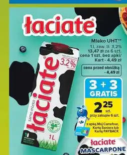 Carrefour Mleko UHT Łaciate 3,2% oferta