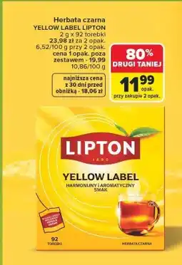 Carrefour Herbata czarna Lipton Yellow Label oferta