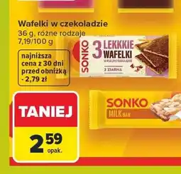 Carrefour Wafelki w czekoladzie mlecznej Sonko Lekkie oferta