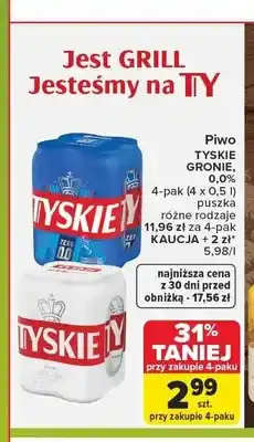 Carrefour Piwo Tyskie Gronie 4-pak oferta