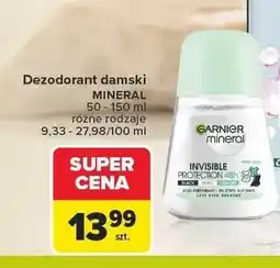 Carrefour Dezodorant damski Garnier Mineral Invisible oferta