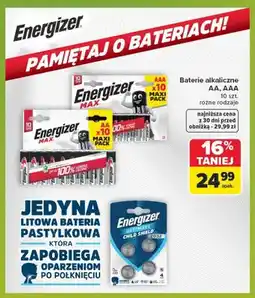 Carrefour Baterie alkaliczne AAA Energizer Max 10-pak oferta