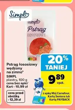 Carrefour Pstrąg łososiowy wędzony na zimno Simpl oferta