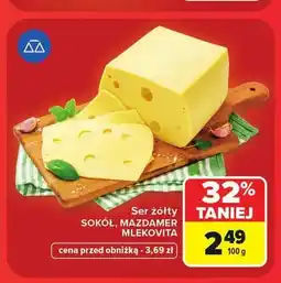 Carrefour Ser żółty Sokół Mlekovita oferta