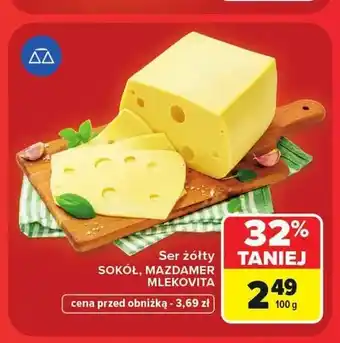 Carrefour Ser żółty Sokół Mlekovita oferta