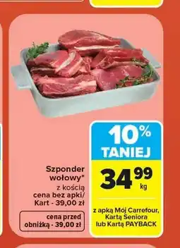Carrefour Szponder wołowy z kością oferta
