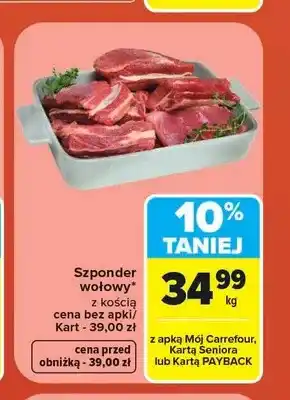 Carrefour Szponder wołowy z kością oferta