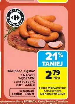 Carrefour Kiełbasa śląska Nasza Wędzarnia oferta