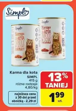 Carrefour Karma dla kota Simpl w sosie z wołowiną oferta