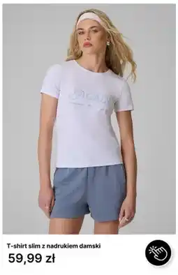 4F T-shirt slim z nadrukiem damski 4F oferta
