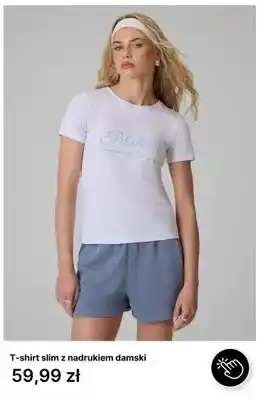 T-shirt slim z nadrukiem damski 4F