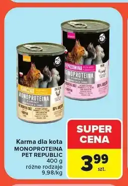 Carrefour Karma dla kota Pet Republic Monoproteina z wieprzowiną oferta