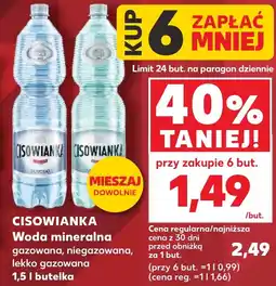 Kaufland Cisowianka Woda mineralna gazowana, niegazowana, lekko gazowana oferta