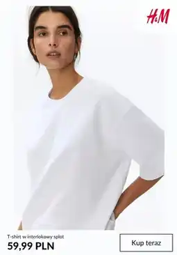 H&M T-shirt w interlokowy splot H&M oferta