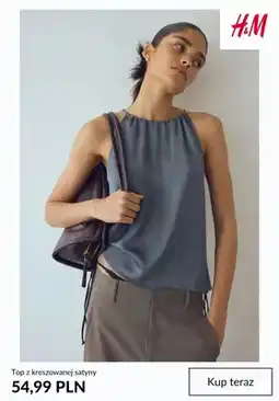 H&M Top z kreszowanej satyny H&M oferta