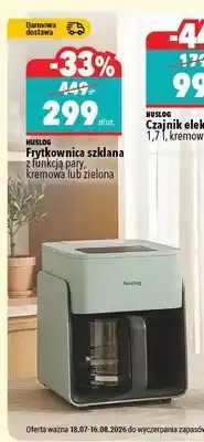 Biedronka Frytkownica szklana Huslog z funkcją pary kremowa oferta