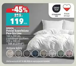Biedronka Pościel bawełniana Detexpol Pure Eco Line 160x200 cm oferta