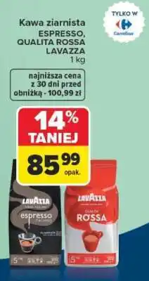 Carrefour Kawa ziarnista ESPRESSO, QUALITA ROSSA LAVAZZA oferta