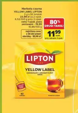 Carrefour Herbata czarna Yellow Label Lipton oferta