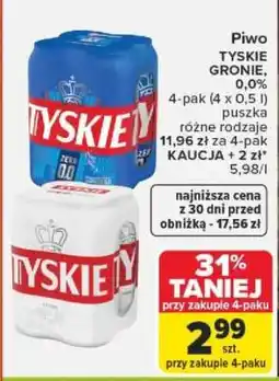 Carrefour Piwo TYSKIE GRONIE, 0,0% oferta