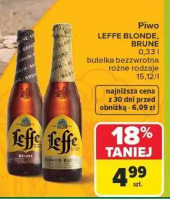 Carrefour Piwo LEFFE BLONDE, BRUNE oferta