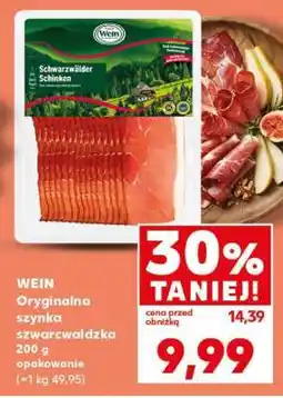 Kaufland WEIN Oryginalna szynka szwarcwaldzka 200 g opakowanie (=1 kg 49,95) oferta