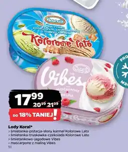 Netto Lody Koral Kolorowe Lato śmietanka pistacja słony karmel oferta