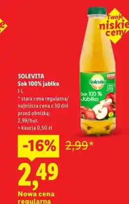 Lidl Sok 100% jabłko Solevita oferta