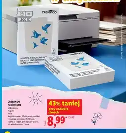 Lidl Papier ksero Crelando biały 500 arkuszy oferta