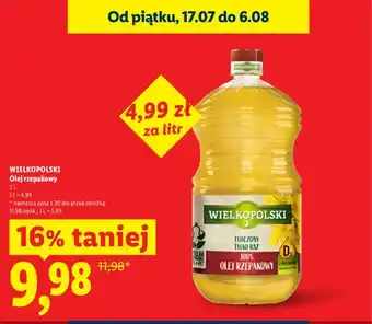 Lidl Olej rzepakowy Wielkopolski oferta