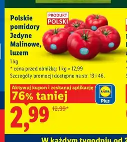 Lidl Pomidory Jedyne Malinowe polskie oferta