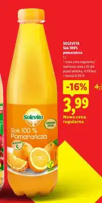 Lidl Sok 100% pomarańcza Solevita oferta