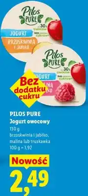 Lidl Jogurt owocowy Pilos Pure brzoskwinia i jabłko oferta