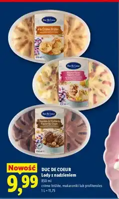 Lidl Lody z nadzieniem crème brûlée Duc De Coeur oferta