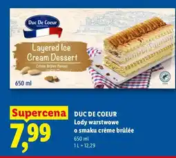 Lidl Lody warstwowe o smaku crème brûlée Duc De Coeur oferta