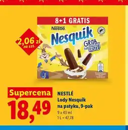 Lidl Lody Nesquik na patyku Nestlé 9-pak oferta