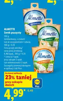 Lidl Serek puszysty Almette z ziołami oferta