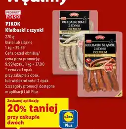 Lidl Kiełbaski z szynki białe Pikok oferta