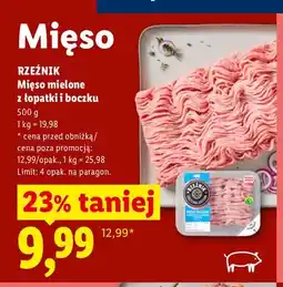 Lidl Mięso mielone z łopatki i boczku Rzeźnik oferta