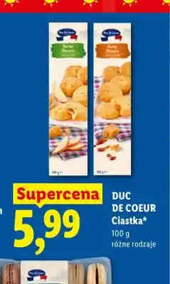 Lidl Ciastka maślane z nadzieniem jabłkowym Duc De Coeur oferta