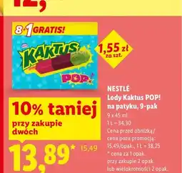 Lidl Lody Kaktus POP! na patyku Nestlé 9-pak oferta
