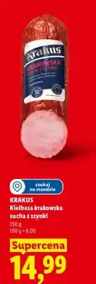Lidl Kiełbasa krakowska sucha z szynki Krakus oferta