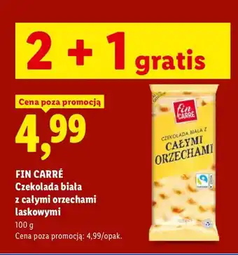 Lidl Czekolada biała z całymi orzechami laskowymi Fin Carré oferta