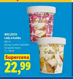 Lidl Lody w kubku palone masło Willisch oferta